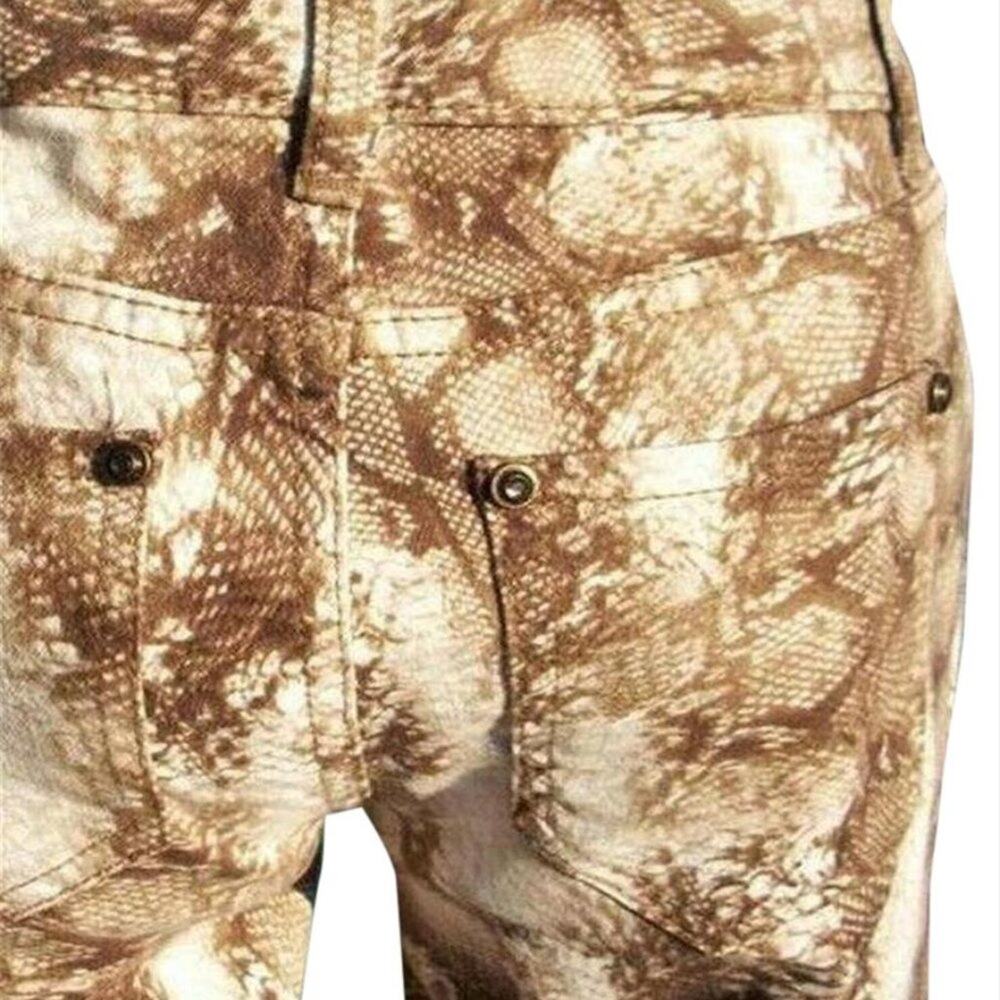 Cache Multi Color Python Reptile Pant Stretch Rhinestone Studs Jeans New $98 NWT - Picture 3 of 5
